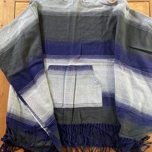 Free People Hooded Blanket Poncho